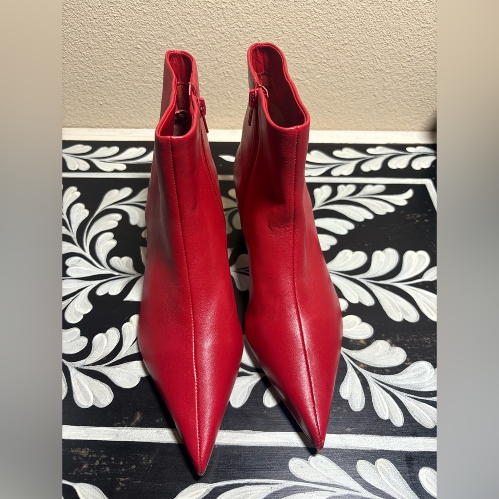 Gianni Bini Georgina Leather Kitten Heel Booties - Picture 4 of 6